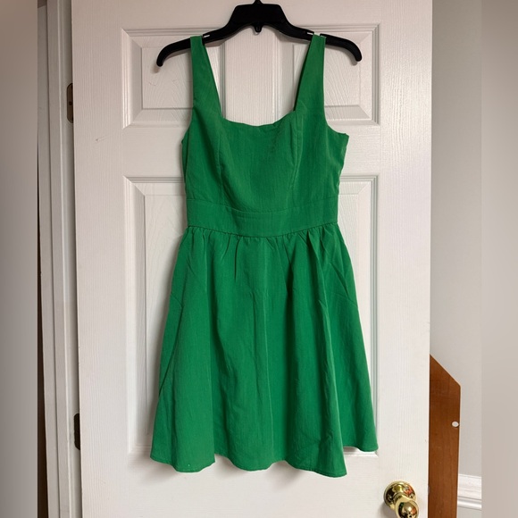 Francesca's Collections Vibrant Green Textured Dress - Picture 1 of 7